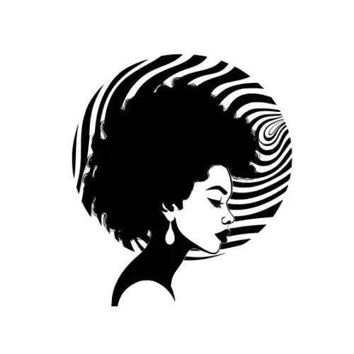 Afro Lady Face Silhouette SVG Design | SVG Files for Cricut & Print