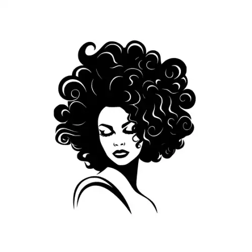 Afro Lady Face Silhouette SVG Design | SVG Files for Cricut & Print