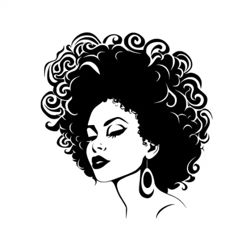 Afro Lady Face Silhouette SVG Design | SVG Files for Cricut & Print