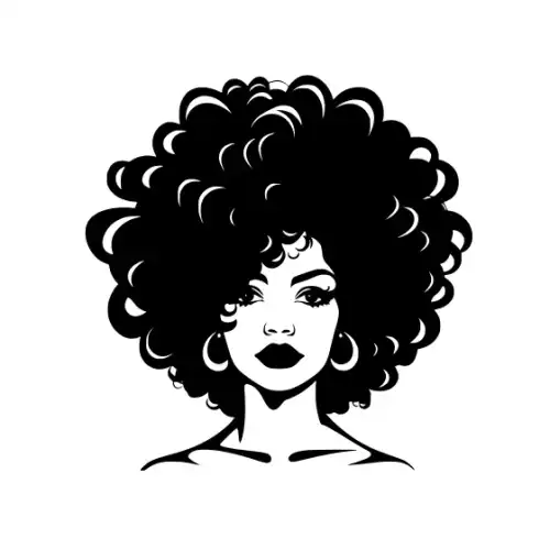 Afro Lady Face Silhouette SVG Design | SVG Files for Cricut & Print