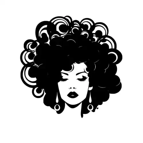 Afro Lady Face Silhouette SVG Design | SVG Files for Cricut & Print