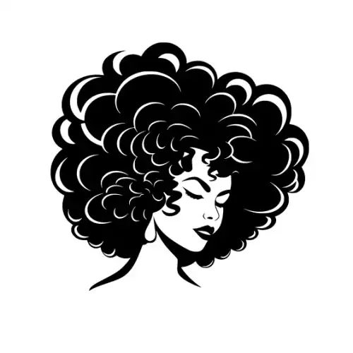 Afro Lady Face Silhouette SVG Design | SVG Files for Cricut & Print