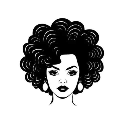 Afro Lady Face Silhouette SVG Design | SVG Files for Cricut & Print
