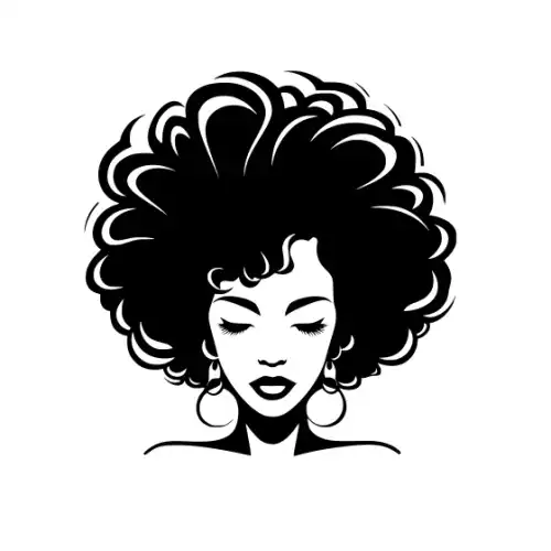 Afro Lady Face Silhouette SVG Design | SVG Files for Cricut & Print