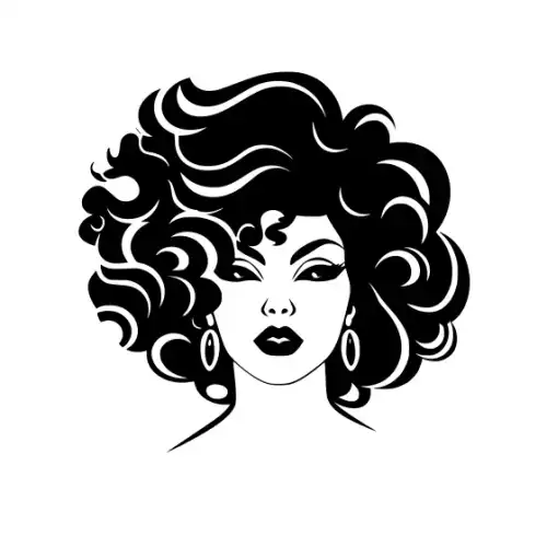 Afro Lady Face Silhouette SVG Design | SVG Files for Cricut & Print