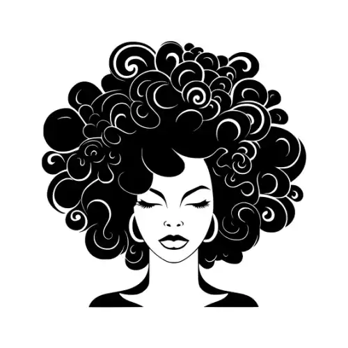 Afro Lady Face Silhouette SVG Design | SVG Files for Cricut & Print