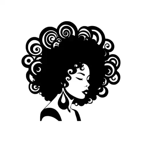 Afro Lady Face Silhouette SVG Design | SVG Files for Cricut & Print