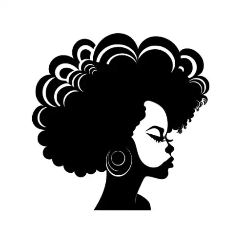 Afro Lady Face Silhouette SVG Design | SVG Files for Cricut & Print