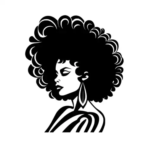Afro Lady Face Silhouette SVG Design | SVG Files for Cricut & Print