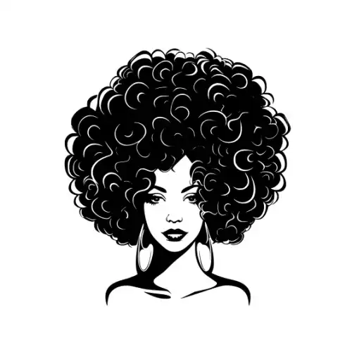 Afro Lady Face Silhouette SVG Design | SVG Files for Cricut & Print