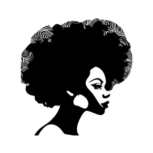 Afro Lady Pose Silhouette SVG Design | SVG Files for Cricut & Print