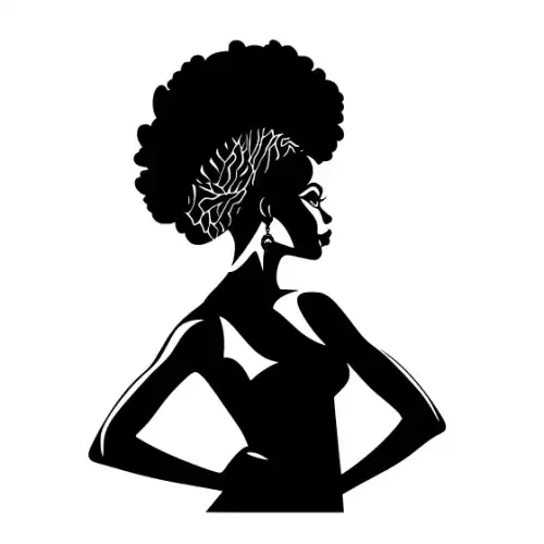 Afro Lady Pose Silhouette SVG Design | SVG Files for Cricut & Print