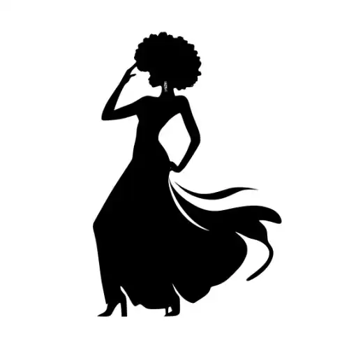 Afro Lady Pose Silhouette SVG Design | SVG Files for Cricut & Print