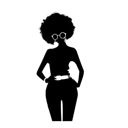 Afro Lady Pose Silhouette SVG Design | SVG Files for Cricut & Print