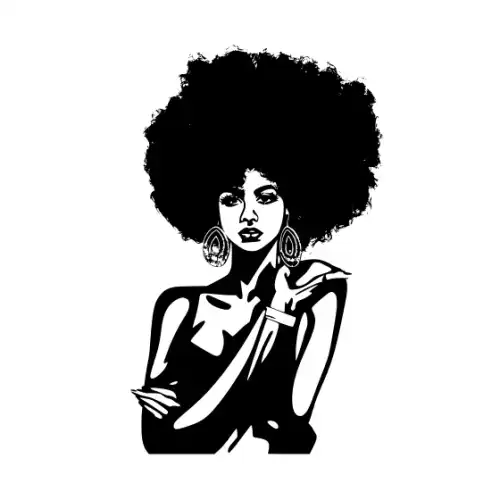 Afro Lady Pose Silhouette SVG Design | SVG Files for Cricut & Print