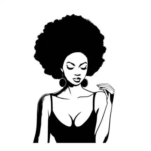 Afro Lady Pose Silhouette SVG Design | SVG Files for Cricut & Print