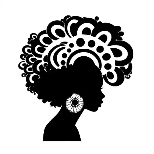 Afro Lady Pose Silhouette SVG Design | SVG Files for Cricut & Print