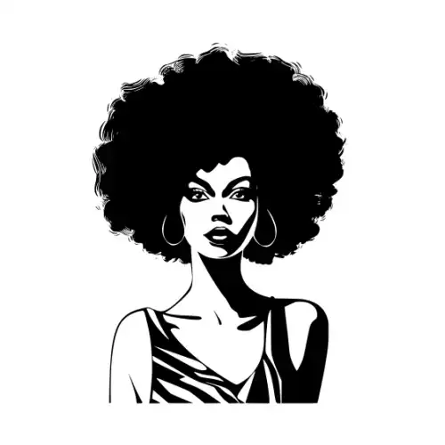 Afro Lady Pose Silhouette SVG Design | SVG Files for Cricut & Print