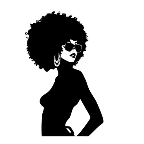 Afro Lady Pose Silhouette SVG Design | SVG Files for Cricut & Print