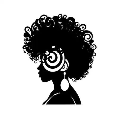 Afro Lady Pose Silhouette SVG Design | SVG Files for Cricut & Print
