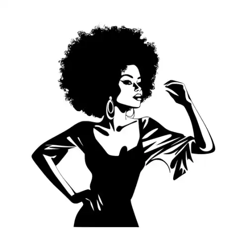 Afro Lady Pose Silhouette SVG Design | SVG Files for Cricut & Print