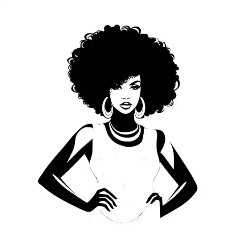 Afro Lady Pose Silhouette SVG Design | SVG Files for Cricut & Print