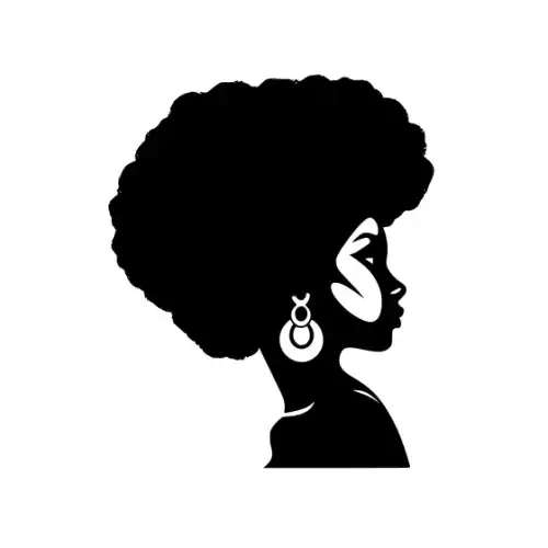 Afro Lady Pose Silhouette SVG Design | SVG Files for Cricut & Print