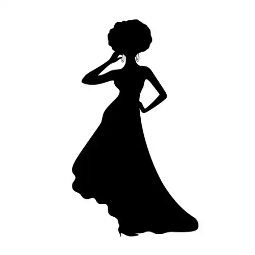 Afro Lady Pose Silhouette SVG Design | SVG Files for Cricut & Print