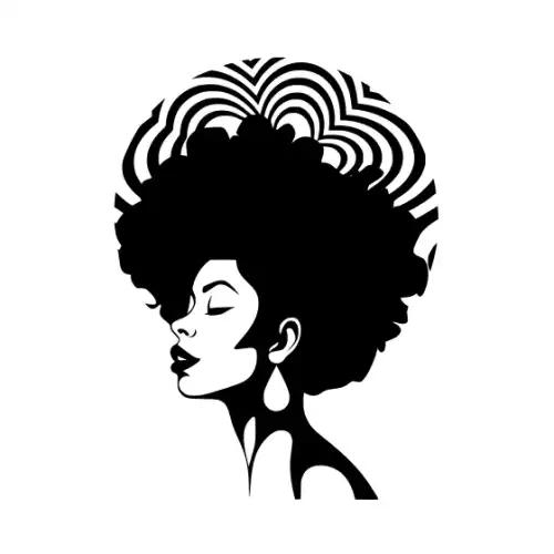 Afro Lady Pose Silhouette SVG Design | SVG Files for Cricut & Print