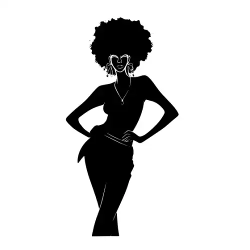 Afro Lady Pose Silhouette SVG Design | SVG Files for Cricut & Print