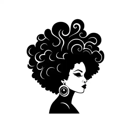 Afro Lady Pose Silhouette SVG Design | SVG Files for Cricut & Print