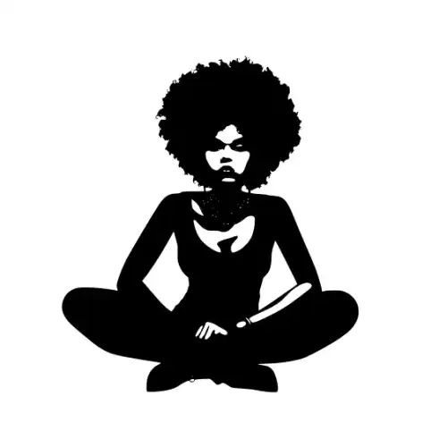 Afro Lady Pose Silhouette SVG Design | SVG Files for Cricut & Print