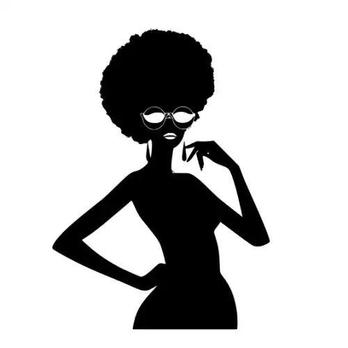 Afro Lady Pose Silhouette SVG Design | SVG Files for Cricut & Print