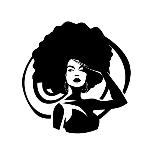 Afro Lady Pose Silhouette SVG Design | SVG Files for Cricut & Print
