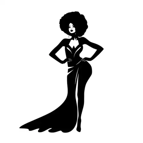 Afro Lady Pose Silhouette SVG Design | SVG Files for Cricut & Print