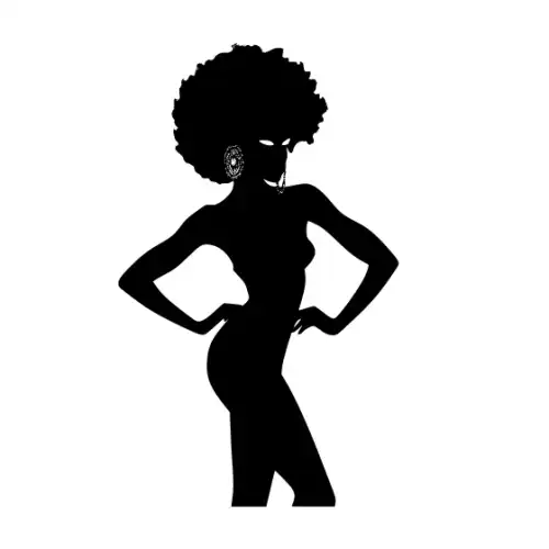 Afro Lady Pose Silhouette SVG Design | SVG Files for Cricut & Print