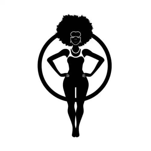Afro Lady Pose Silhouette SVG Design | SVG Files for Cricut & Print