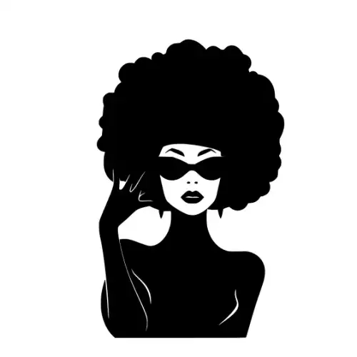 Afro Lady Pose Silhouette SVG Design | SVG Files for Cricut & Print
