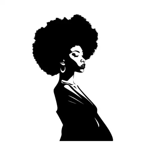 Afro Lady Pose Silhouette SVG Design | SVG Files for Cricut & Print