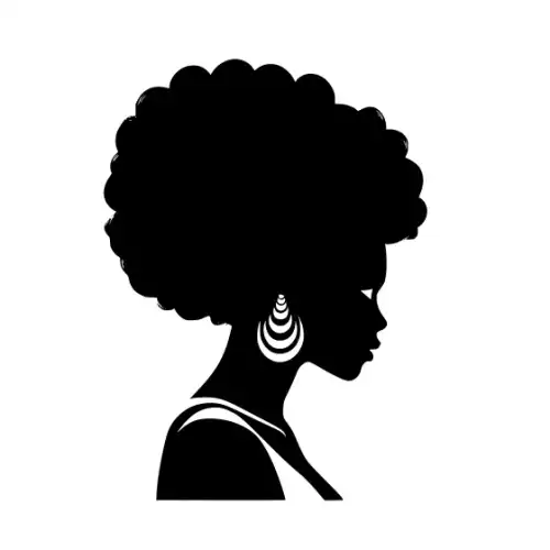 Afro Lady Pose Silhouette SVG Design | SVG Files for Cricut & Print