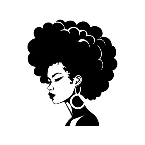 Afro Lady Pose Silhouette SVG Design | SVG Files for Cricut & Print