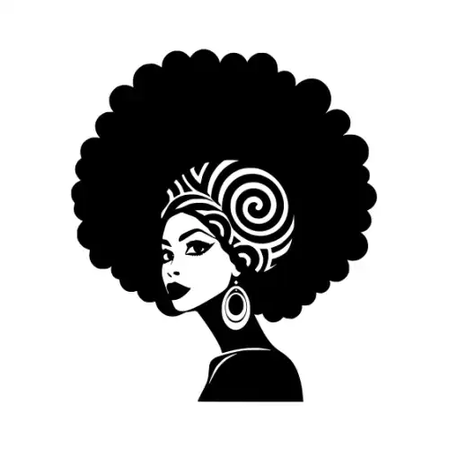 Afro Lady Pose Silhouette SVG Design | SVG Files for Cricut & Print