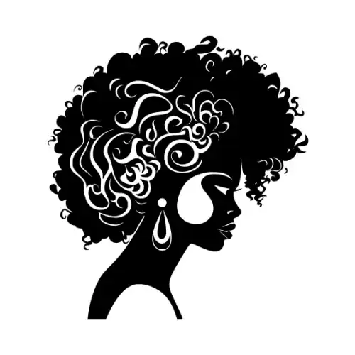 Afro Lady Pose Silhouette SVG Design | SVG Files for Cricut & Print