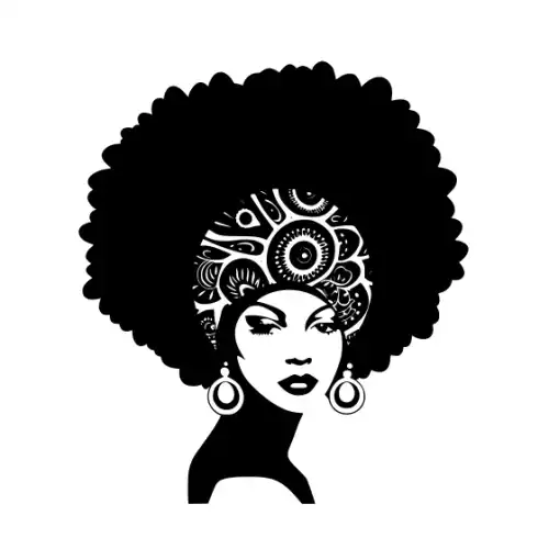 Afro Lady Pose Silhouette SVG Design | SVG Files for Cricut & Print