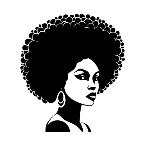 Afro Lady Pose Silhouette SVG Design | SVG Files for Cricut & Print