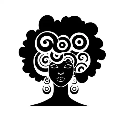 Afro Lady Pose Silhouette SVG Design | SVG Files for Cricut & Print