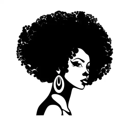 Afro Lady Pose Silhouette SVG Design | SVG Files for Cricut & Print