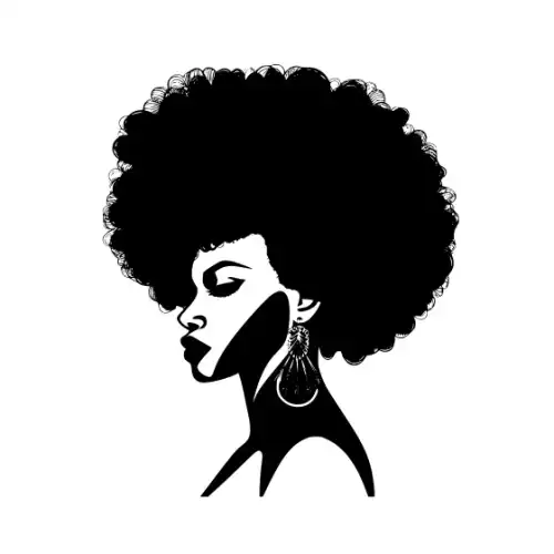 Afro Lady Pose Silhouette SVG Design | SVG Files for Cricut & Print
