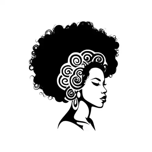 Afro Lady Pose Silhouette SVG Design | SVG Files for Cricut & Print