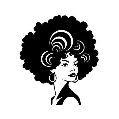 Afro Lady Pose Silhouette SVG Design | SVG Files for Cricut & Print